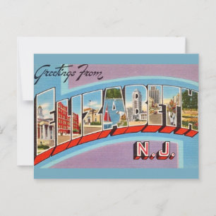 Retro Elizabeth NJ Postcard Postkarte