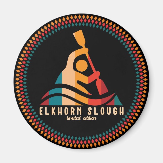 Retro Elkhorn Slough Kayaking Magnet (Vorne)