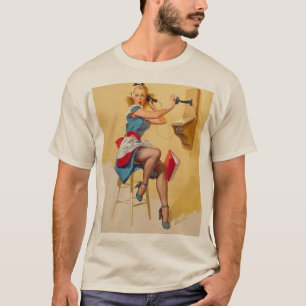 Retro-Elvgren-Telefon-Pin-up-Girl Vintage T-Shirt