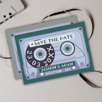 Retro Emerald Green Cassette Tape Hochzeit