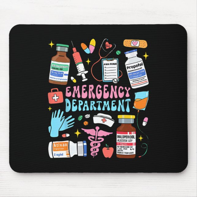 Retro Emergency Department Emergency Room Er Ed Nu Mousepad (Vorne)