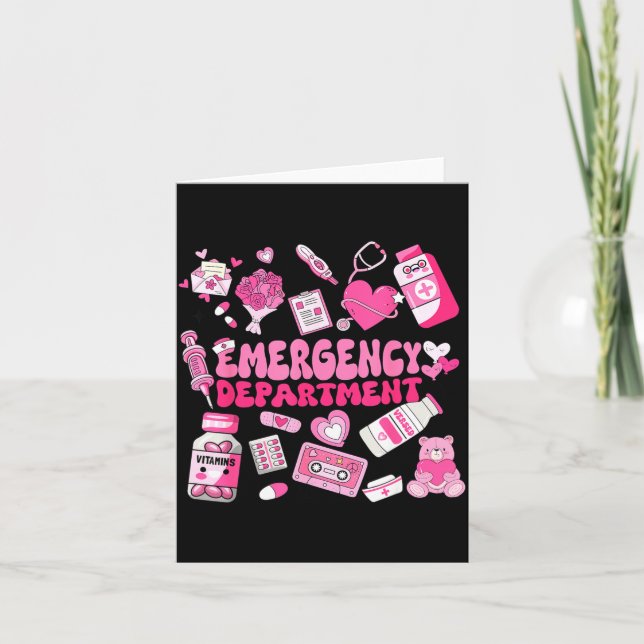 Retro Emergency Department Nk Valentine Er Nurse W Karte (Vorderseite)