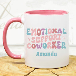 Retro emotional support Coworker funny custom Tasse