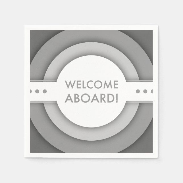 Retro-Empfang an Bord Serviette (Vorderseite)