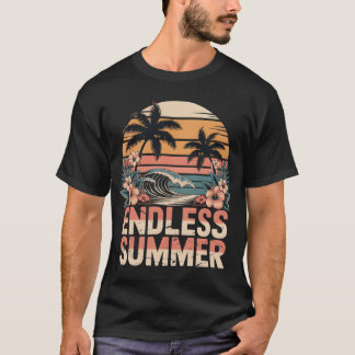 Retro Endless Summer Wave Hibiskus Sonnenuntergang T-Shirt