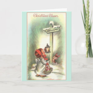 Retro Engel auf dem Weg nach Bethlehem Weihnachtsk Feiertagskarte
