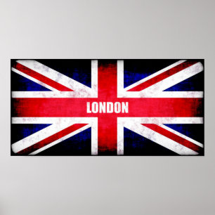 Retro England Flag / Union Jack Poster