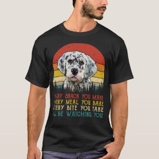 Retro Englisch Setter jeden Snack, den Sie machen T-Shirt