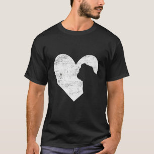 Retro Englische Bulldogge Hund Herz Valentinstag T T-Shirt