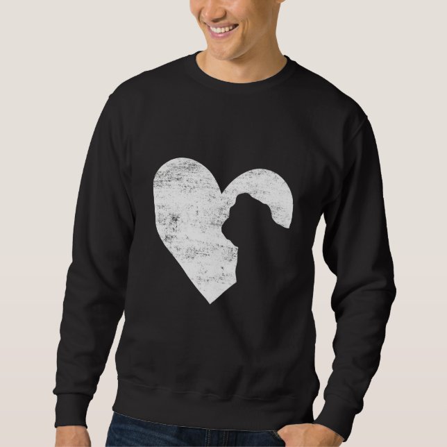 Retro English Bulldog Dog Heart Valentine's Day Do Sweatshirt (Vorderseite)