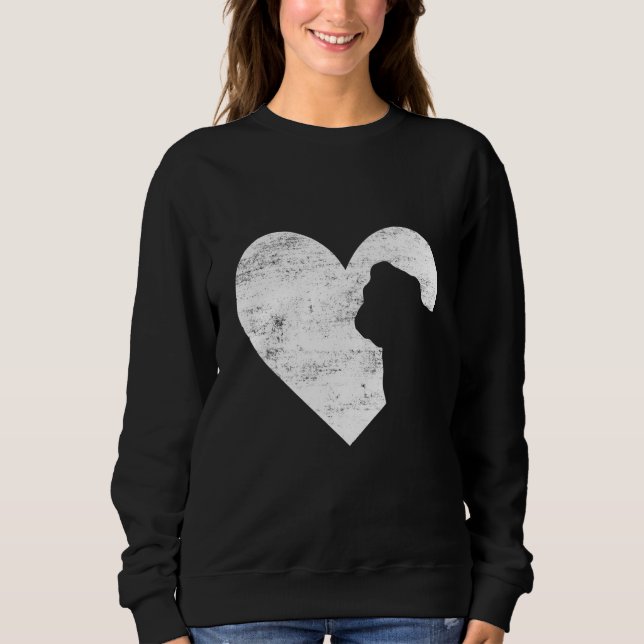 Retro English Bulldog Dog Heart Valentine's Day Do Sweatshirt (Vorderseite)