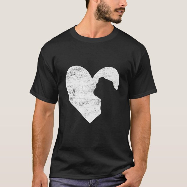 Retro English Bulldog Dog Heart Valentine's Day Do T-Shirt (Vorderseite)