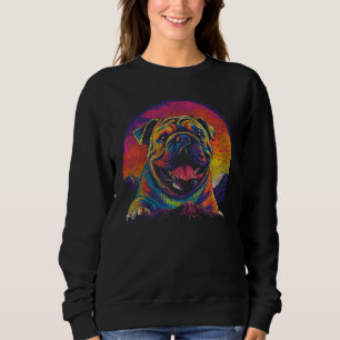 Retro English Bulldog Graphic for Dog Lovers Sweatshirt