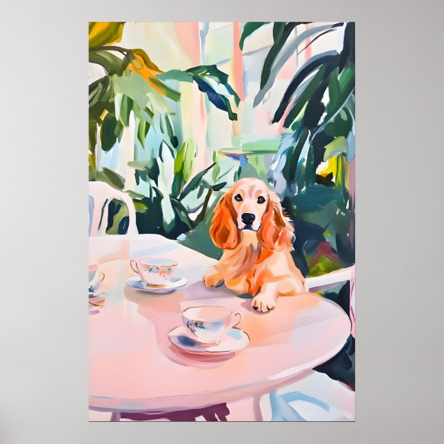 Retro English Cocker Spaniel Poster, Cocker Poster (Vorne)