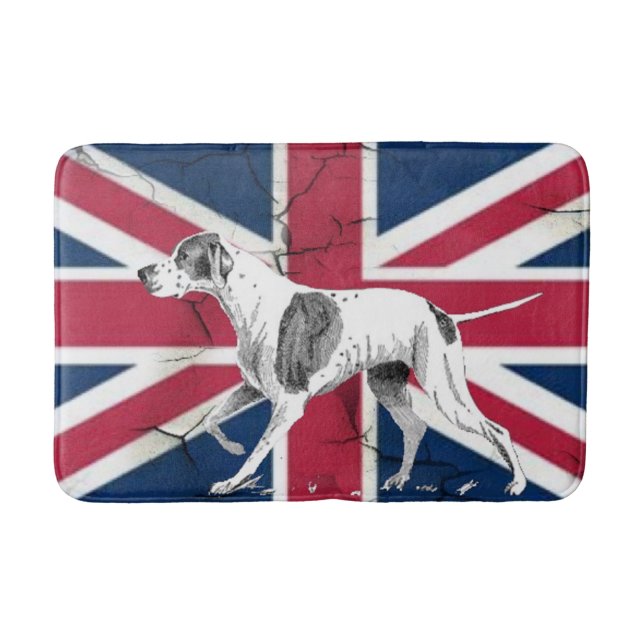 Retro English pointer dog British Gewerkschaft Jac Badematte (Vorderseite)