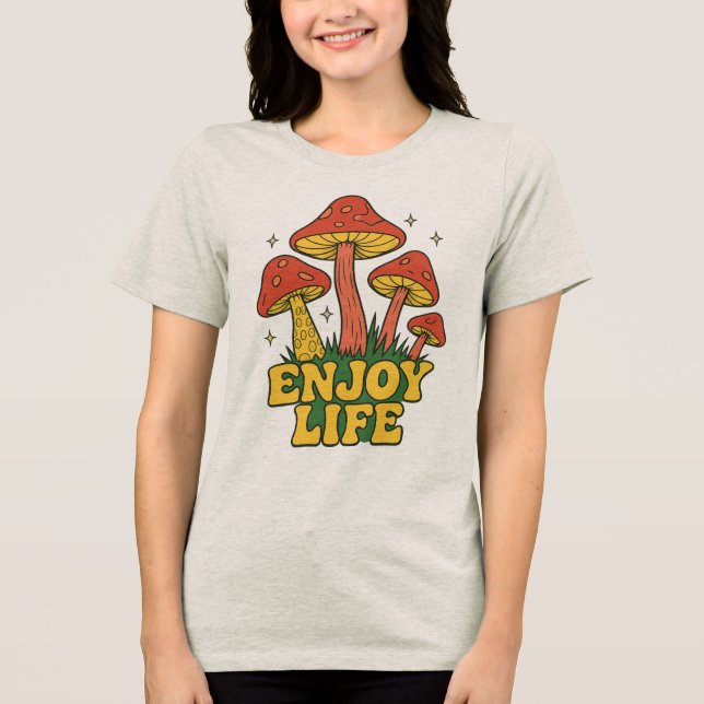 Retro Enjoy Life Sweatshirt Tri-Blend Shirt (Vorderseite)
