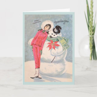 Retro-Enkelin-Weihnachtskarte Feiertagskarte