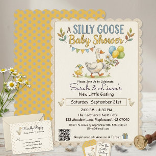 Retro-Enten- und Gänschen-Baby-Shower-Einladung  Einladung
