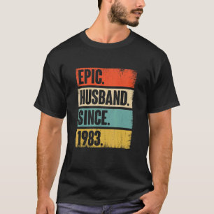 Retro Epic Husband seit 1983 39. Wedding Anivers T-Shirt