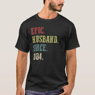 Retro Epic Husband Seit 1984 38. Wedding Aniver T-Shirt