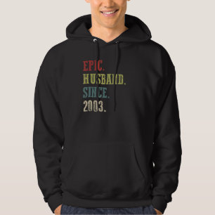 Retro Epic Husband Seit 2003 19. Wedding Aniver Hoodie