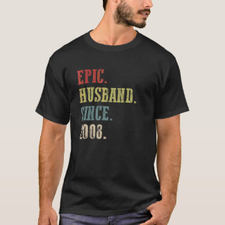 Retro Epic Husband Seit 2008 14. Wedding Aniver T-Shirt