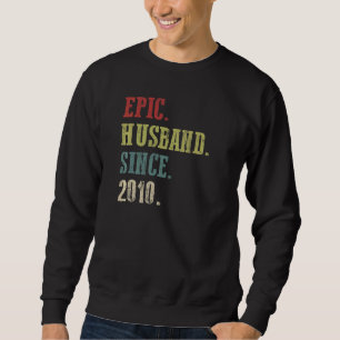 Retro Epic Husband Seit 2010 12th Wedding Aniver Sweatshirt
