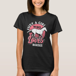 Retro Equestrian Frauen Mädchen Reiten Pferd T-Shirt