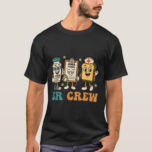 Retro Er Crew Emergency Room Funny Er Ed Nurse Tec T-Shirt (Vorderseite)