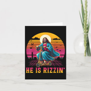 Retro Er ist Rizzin lustig Jesus hat Rizzen Ostero Karte