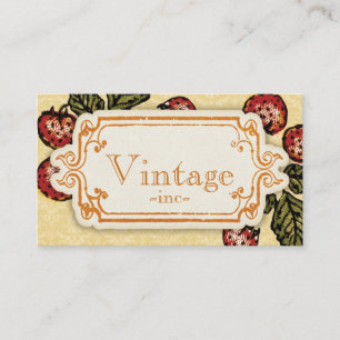 Retro Erdbeere Vintage Visitenkarte