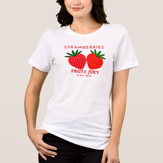 Retro Erdbeeren Grafisches T-Shirt, Sweet Berry Sh Tri-Blend Shirt (Vorderseite)