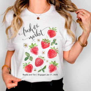 Retro Erdbeeren T - Shirt frisch vom Markt Retro