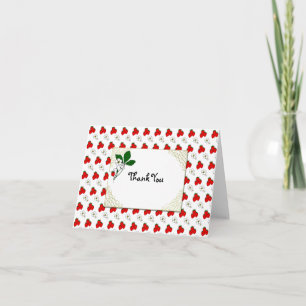 Retro-Erdbeeren und Blumen Dankeschön-Karte Dankeskarte