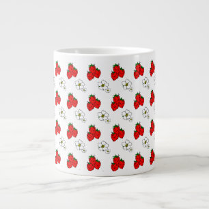 Retro-Erdbeeren- und Blumenmuster-Jumbo-Mug Jumbo-Tasse