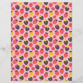 Retro Erdbeeren und Streifen-Scrapbook