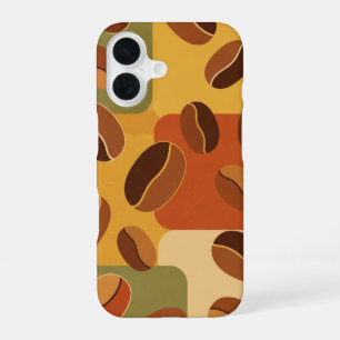 Retro-Erdfarbene Kaffee-Abstrakt iPhone 16 Hülle