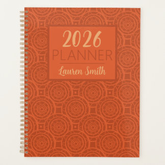 Retro-Erdige Orange-Mandala-Muster Planer