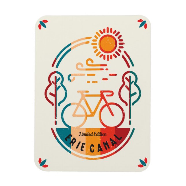 Retro Erie Canal Radweg. Magnet (Vertikal)
