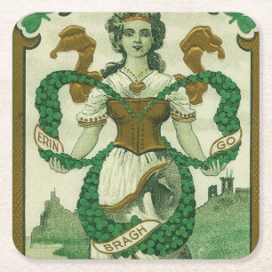 Retro - Erin Go Braugh. St. Patricks Day Grüße Rechteckiger Pappuntersetzer