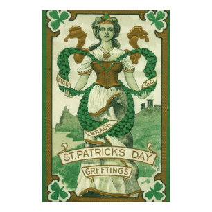 Retro - Erin Go Braugh. St. Patricks-Tag-Grüße Fotodruck