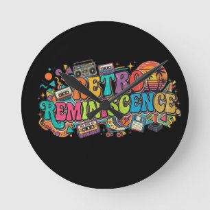 Retro-Erinnerung T-Shirt-Design Runde Wanduhr