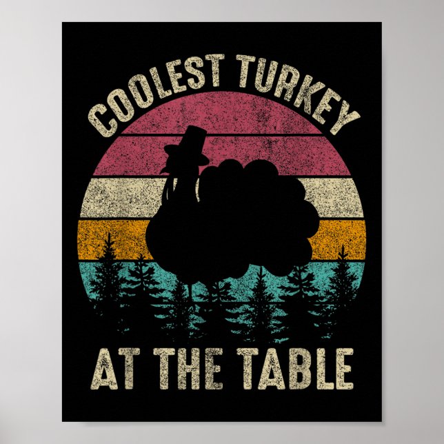 Retro Erntedank Coolste Türkei bei Table Boys Ki Poster (Vorne)