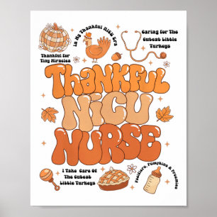 Retro Erntedank Nicu Nurse Herbst Dank Nicu Poster