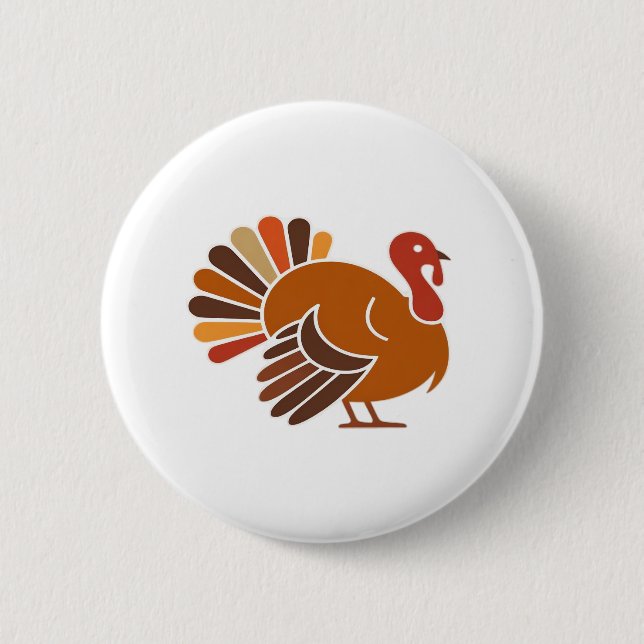 Retro Erntedank Türkei - Fall Harvest Design Cl Button (Vorderseite)