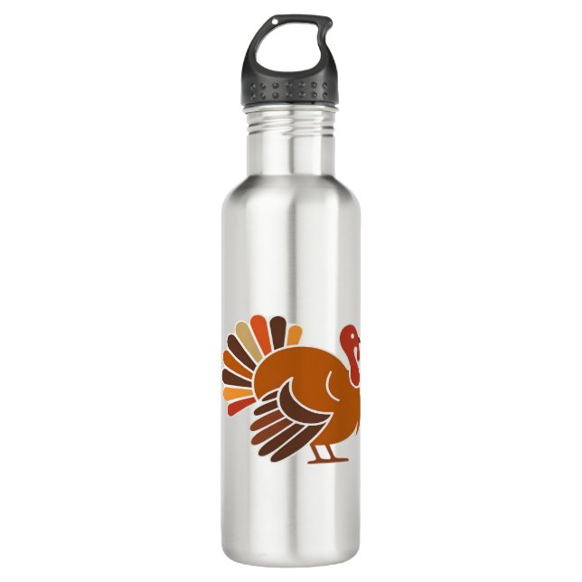 Retro Erntedank Türkei - Fall Harvest Design Cl Edelstahlflasche (Vorderseite)