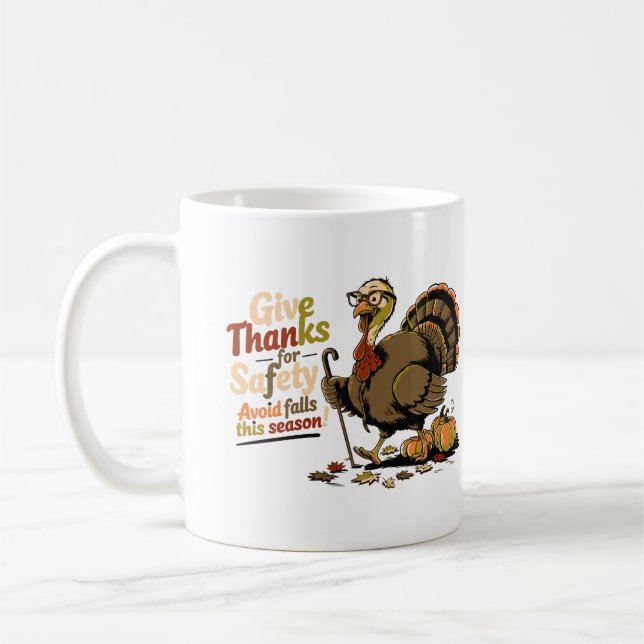 Retro Erntedank Türkei Sicherheit - Danke Kaffeetasse (Links)