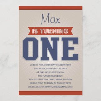 RETRO ERSTE GEBURTSTAGS-EINLADUNG DES EINLADUNG