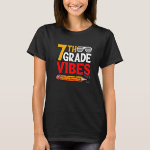 Retro Erster Schultag 7. Klasse Vibes zurück T-Shirt