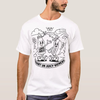 Retro-Erwachsenen-Humor-Hot-Dog-T-Shirt T-Shirt